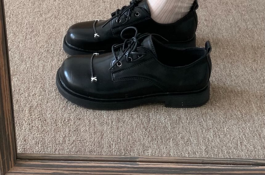 Faux Leather Lace-Up Shoes