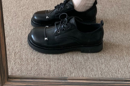 Faux Leather Lace-Up Shoes
