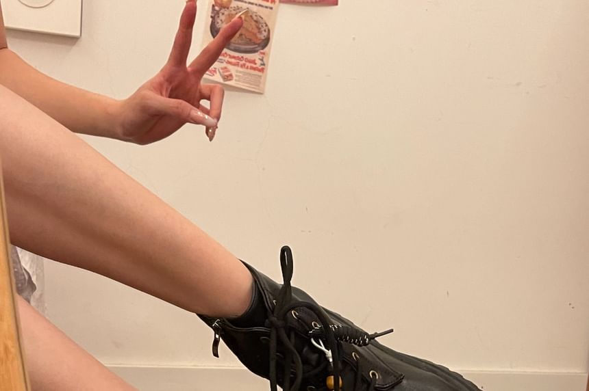 Faux Leather Platform Lace-Up Short Boots