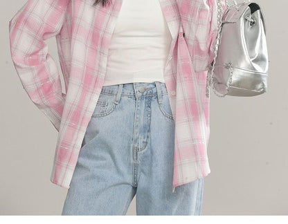 Plaid Long-Sleeved Button Shirt