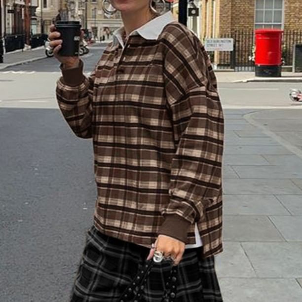 Plaid Polo Pullover Sweater