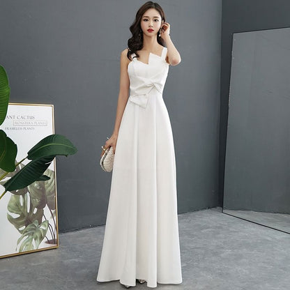 Short-Sleeve / Sleeveless Plain Maxi A-Line Wedding Dress