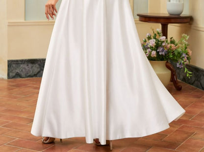Sleeveless V-Neck Plain A-Line Evening Gown