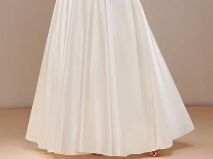 Spaghetti Strap V-Neck Plain Evening Gown