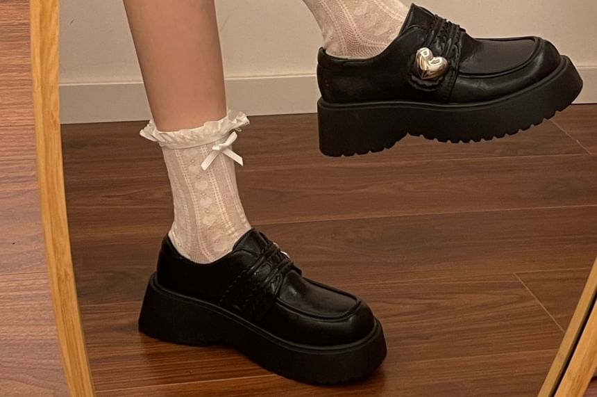 Faux Leather Adhesive Strap Loafers
