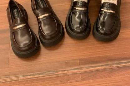 Faux Leather Platform Loafers
