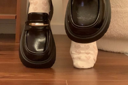 Faux Leather Platform Loafers