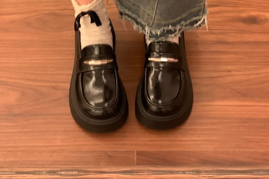 Faux Leather Platform Loafers