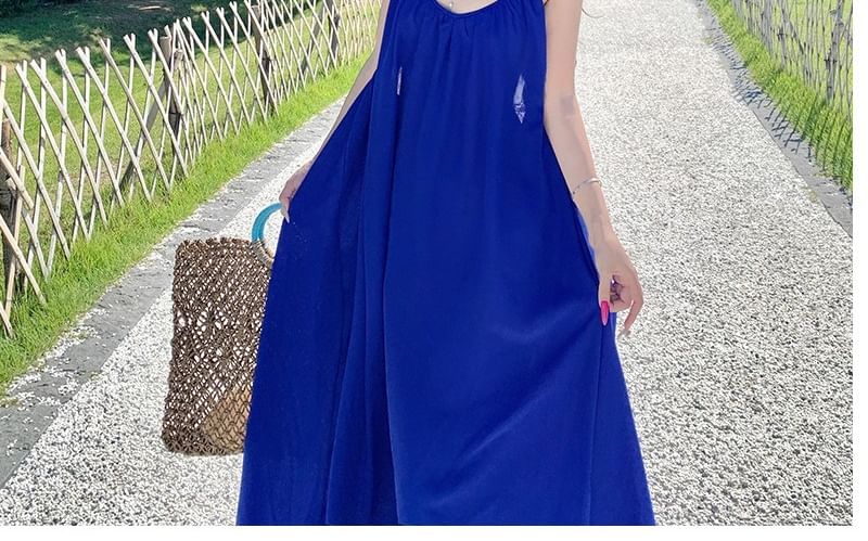 Halter Plain Maxi Sundress