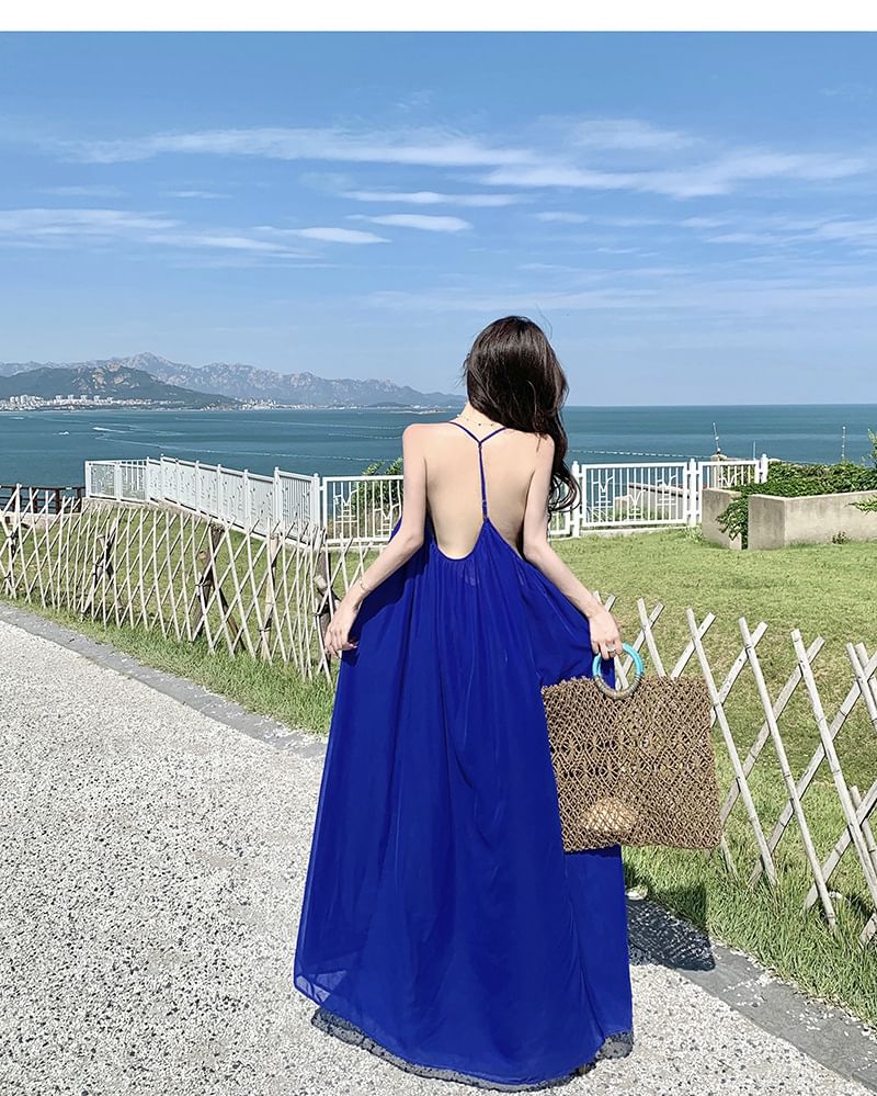 Halter Plain Maxi Sundress
