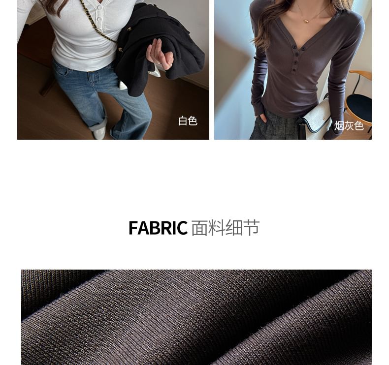 Slim-Fit Henley Long-Sleeved Tee