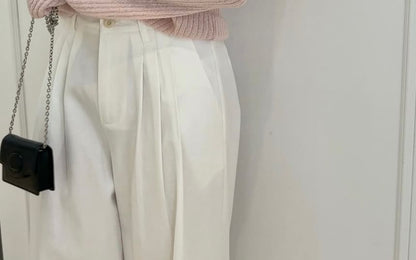Plain Off-Shoulder Long-Sleeved Knit Top