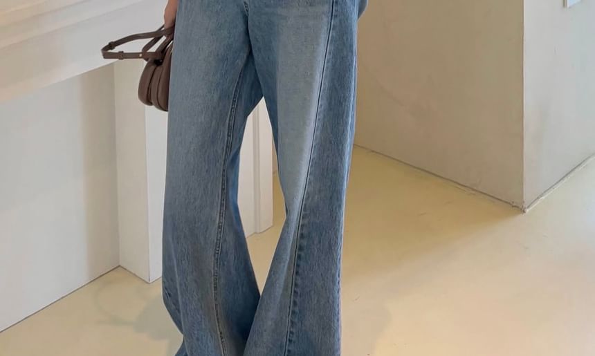 Plain Off-Shoulder Long-Sleeved Knit Top