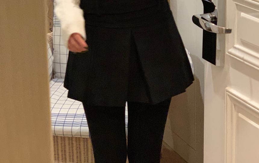 Two-Tone Cable-Knit V-Neck Long-Sleeved Polo Top
