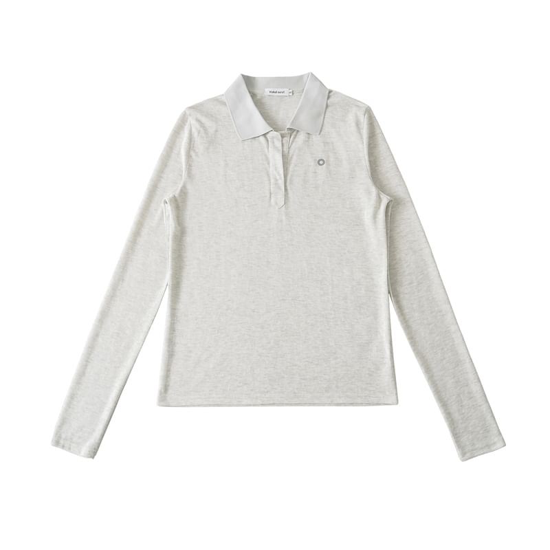Collared Sleeved Plain Casual Tee
