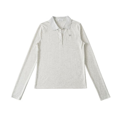 Collared Sleeved Plain Casual Tee