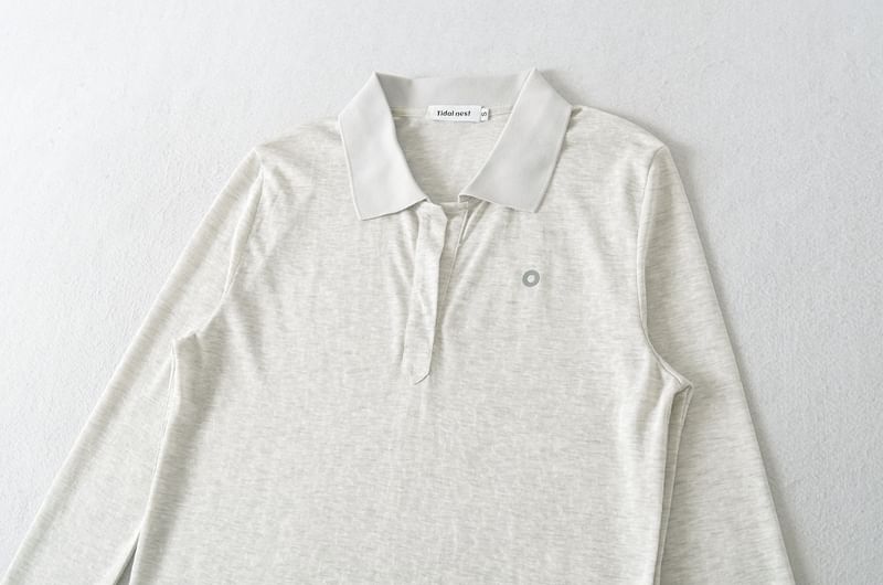 Collared Sleeved Plain Casual Tee