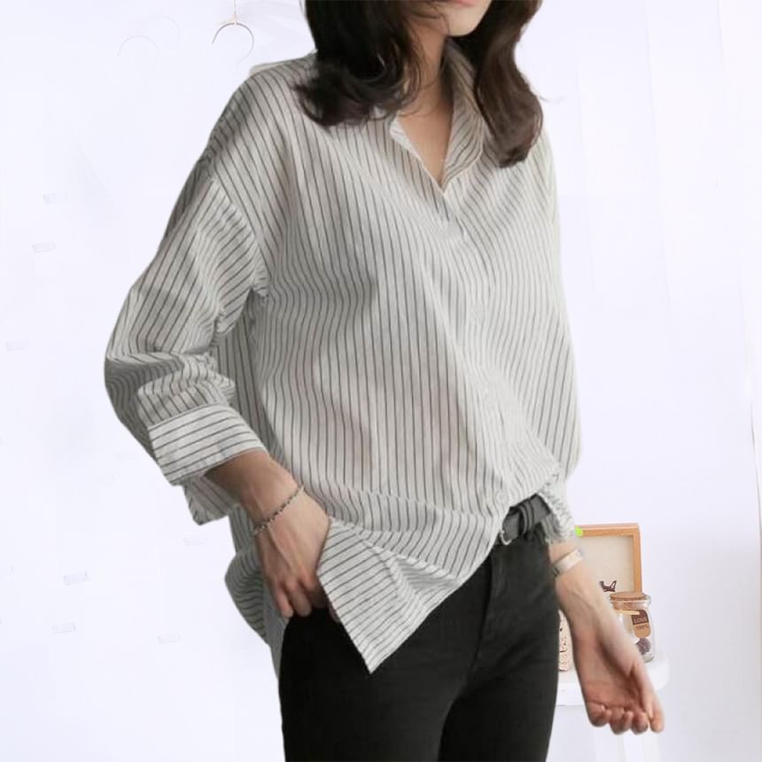 Striped Sleeved Casual Shirt