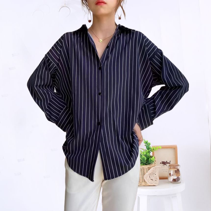 Striped Sleeved Casual Shirt