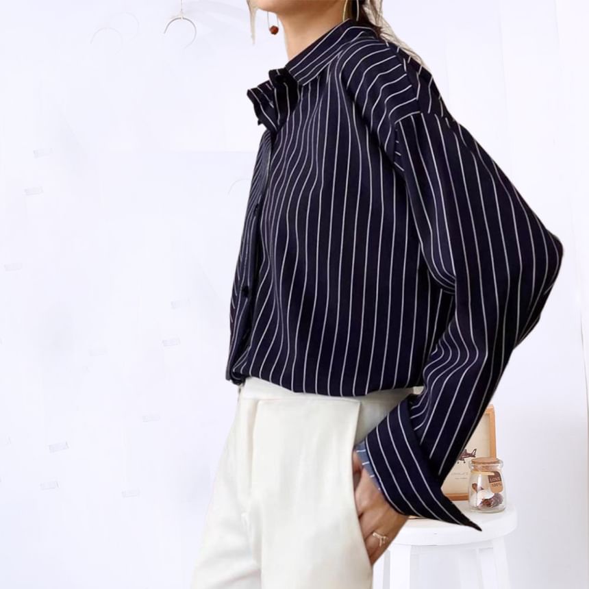 Striped Sleeved Casual Shirt