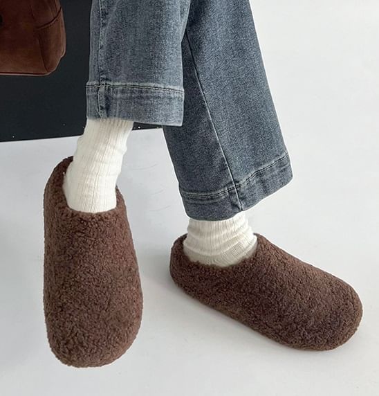 Plain Fleece Home Slippers