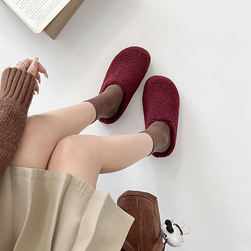 Plain Fleece Home Slippers