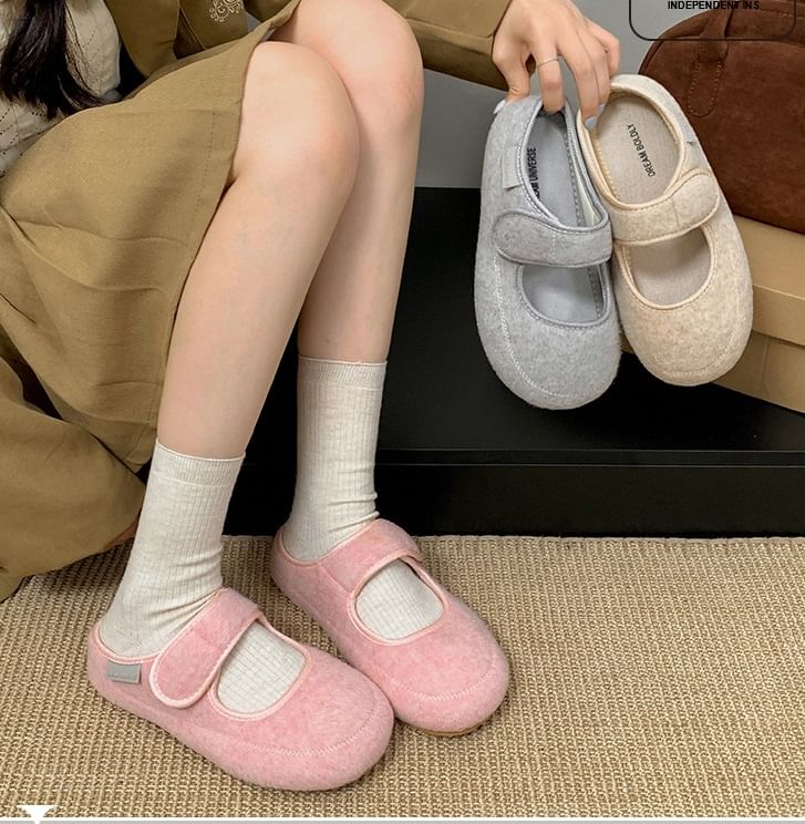 Felt Mary Jane Mules