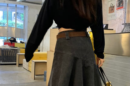 Asymmetrical Midi A-Line Skirt