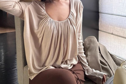 U-Neck Top & Maxi A-Line Skirt Set