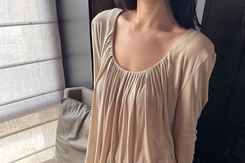 U-Neck Top & Maxi A-Line Skirt Set