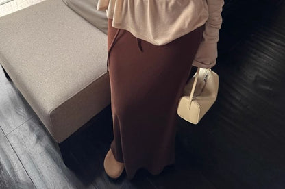 U-Neck Top & Maxi A-Line Skirt Set