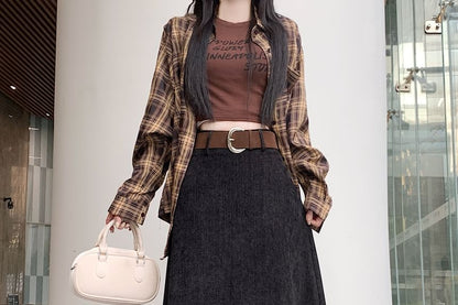 Maxi A-Line Skirt with Waistband