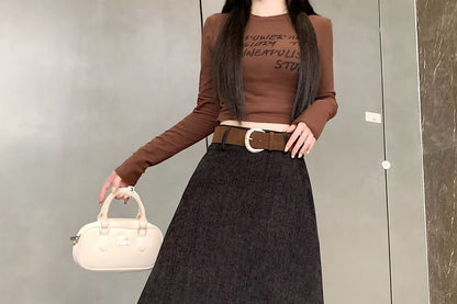 Maxi A-Line Skirt with Waistband
