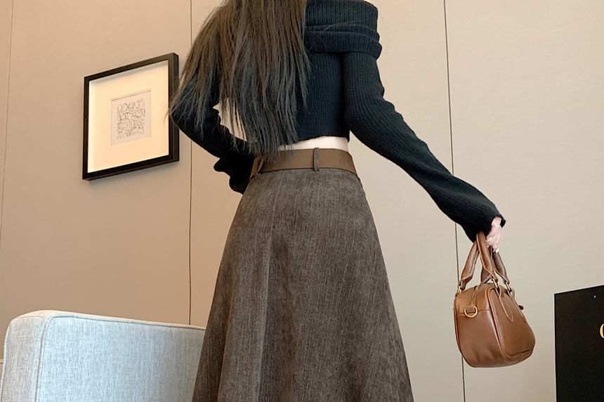 Maxi A-Line Skirt with Waistband