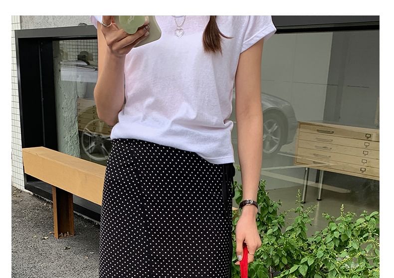 Polka-Dot Midi A-Line Skirt