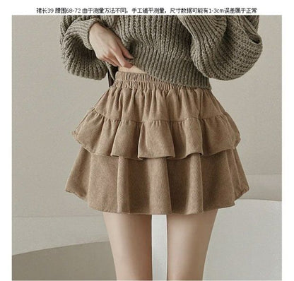 Mini Tiered Skirt with Elastic Waist