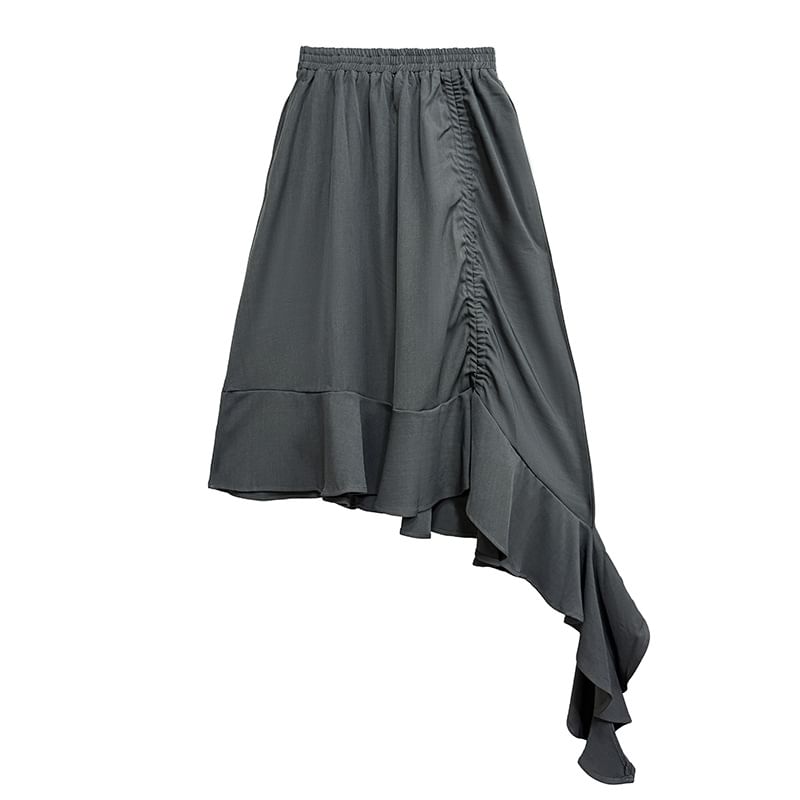Asymmetrical A-Line Skirt - High Waist