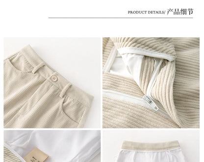 Corduroy Mini Skirt - Mid Waist