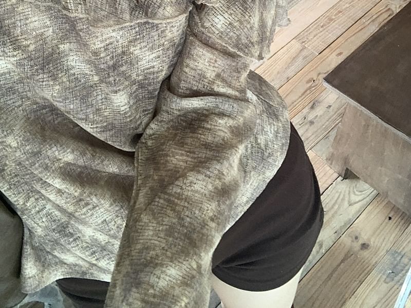Asymmetrical Plaid Top with Long Sleeve Design