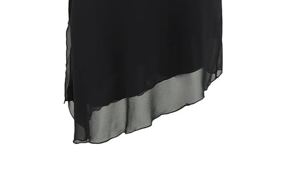 Asymmetrical Chiffon Mini Pencil Skirt