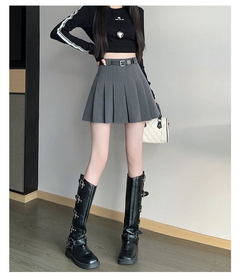 Mini Pleated Skirt - High Waist