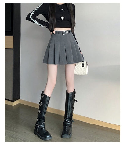 Mini Pleated Skirt - High Waist