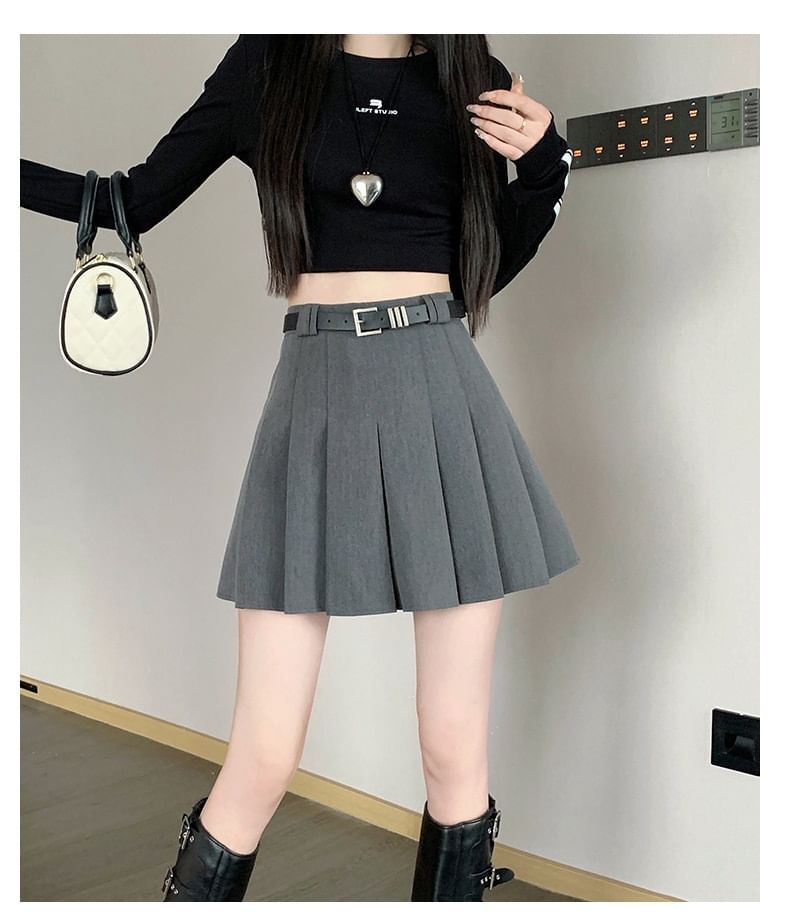 Mini Pleated Skirt - High Waist