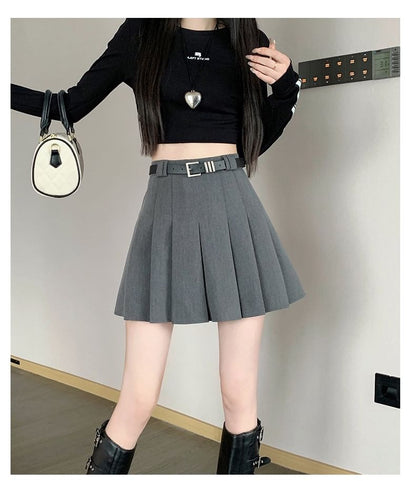 Mini Pleated Skirt - High Waist