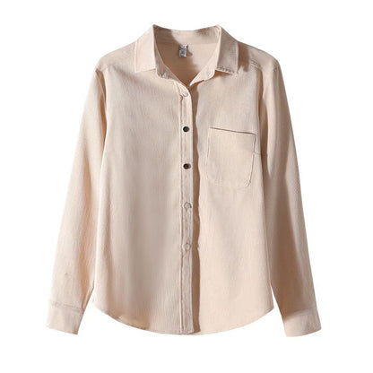 Plain Shirt with Pocket Detail and Long Sleeve Design