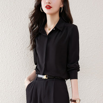 Classic Plain Shirt with Long Sleeve Construction