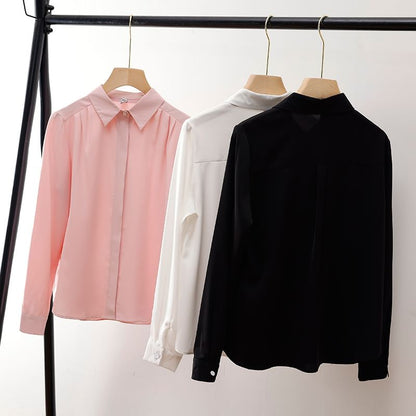 Classic Plain Shirt with Long Sleeve Construction