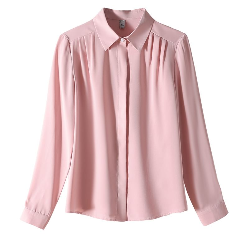 Classic Plain Shirt with Long Sleeve Construction