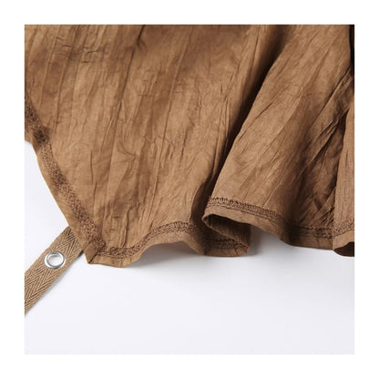 Low Rise Asymmetrical Grommet Fringed Mini A-Line Skirt