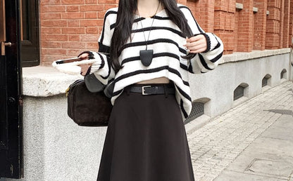 Maxi A-Line Skirt with High Rise